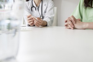 Female patients receiving counseling